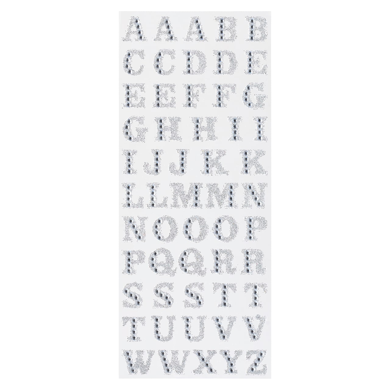 Silver Glitter Rhinestone Alphabet Stickers by Recollections™